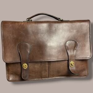 Vintage 80s Coach Legacy Diplomat Briefcase Attache Folio Brown Leather NYC Made